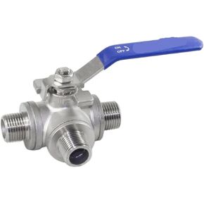 1/2 "3/4" صمام كروي داخلي ثلاثي الاتجاه DN15 DN20 من الفولاذ المقاوم للصدأ 304 صمام مقبض صمام (نوع 12، L) in Kuwait