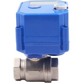 DN8 DN15 DN20 DN25 صمام كروي من الفولاذ المقاوم للصدأ 2-Way 2/3-wire المحرك مع مفتاح يدوي AC220V DC24V DC12V(1,DC12V_CR04) in Kuwait