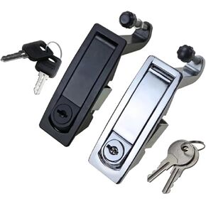 سبائك الزنك قفل مسطح دفع نوع ترتد معدات الآلات الصناعية باب خزانة 1 قطعة (أسود-بدون قفل) in Kuwait