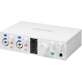 TOPPING E2X2 USB Audio Interface - High-Performance Mixer & Recording Interface for PC, Mac, iPhone & Android - Ultra-Linear Preamp, 48V Phantom Power, Low Noise, Real-Time Monitoring (White) in Kuwait