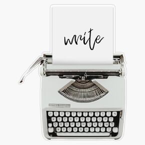 Vintage Typewriter - Write Sticker Bumper Sticker Vinyl Decal 5" in Kuwait