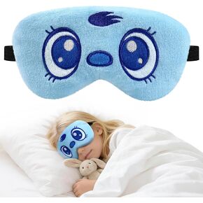 Sleep Mask for Kids, Cute Cartoon Plush Sleeping Eye Cover Green Kawaii Soft Eye Mark with Adjustable Strap Fuffy Animal Eye Blindfold for Kids Boys Girls Teens, Kids Travel Nap Sleeping Mask in Saudi Arabia