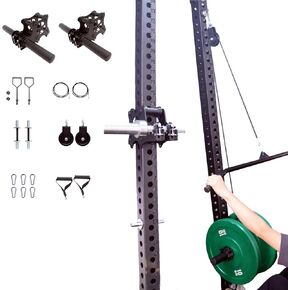 MARLANG Upgrade Smith Machine Attachments for Power Rack Attachment, Cable Machine Attachment for Squat Rack Attachments, Power Rack Pulley Attachments for Cable Crossover LAT Pull Down Squat Set C in Kuwait