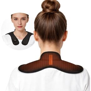 وسادة تسخين كهربائية لاسلكية للرقبة والكتف، لفافة رقبة قابلة للحمل مع 3 مستويات تسخين، دعامة تسخين صغيرة رفيعة قابلة لإعادة الشحن 4000 مللي أمبير في الساعة 30 دقيقة إيقاف تلقائي (أسود) in Kuwait