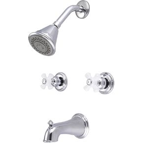 نحاس مركزي 8997-B3 رأس دش نحاسي بأربعة وظائف بمقبضين وحوض استحمام ومجموعة دش من الكروم in Kuwait