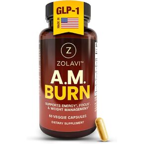 A.M. Burn GLP-1 Supplement Weight Loss Support | Berberine +Picolinate, Green Tea & BioPerine | Developed by Weight Management Experts | Glp1 High Absorption | USA Made, GMP Certified, 60 Caps in Saudi Arabia