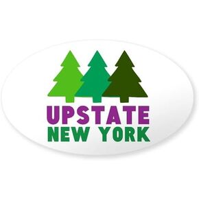 CafePress Upstate NEW YORK (أشجار الصنوبر) ملصق بيضاوي ممتص الصدمات للسيارة in Kuwait