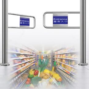Automatic Swing Gate Entrance Door, One-Way 90° Open for Supermarket Access Control in Kuwait