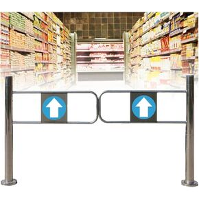 Automatic Closing Swing Gate 90° Open Metal Entrance Safety Gate One-Way Stainless Steel Door for Supermarkets & Warehouses 190x100cm Universal Access Solution in Kuwait