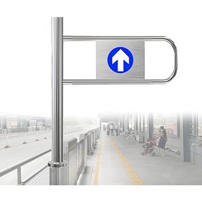 Stainless Steel Revolving Door - Heavy Duty Single Swing Gate, Spring-Loaded for Supermarket One-Way Entry/Exit, 60x100cm Barrier for Security Solutions in Kuwait