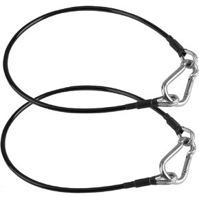 Gym Extension Cable Attachments, Black Thick Stable Fitness Equipment Extension Cord, Extend Workout Angles Tool Suitable for Bowflex Home Gym for LAT/Tricep Pull Down and Leg (2Pcs Black, 20") in Saudi Arabia