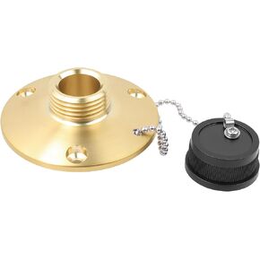 513120-1 مخرج مياه للغسيل، 1/2 بوصة × 3/4 بوصة مكتمل بغطاء بلاستيكي أسود مقاوم للماء وسلسلة خرز من الفولاذ المقاوم للصدأ، للقوارب واليخوت وعربات التخييم وخزانات وقود المقطورات وما إلى ذلك مدخل المياه العذبة ﻿ in Kuwait