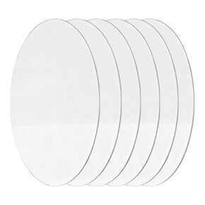 6 Pcs 1/8" Round Acrylic Sheet 16 Inch Diameter Clear Circle Round Cake Disc for DIY Crafts LED Projects Table Top in Kuwait