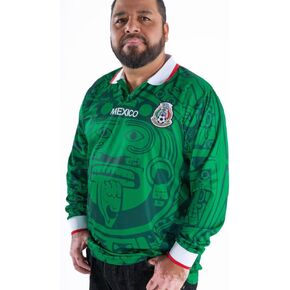 MadStrange Mexico Calendario Azteca 1998 Retro Long Sleeve Jersey in Saudi Arabia