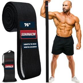 76-Inch Extended-Length Resistance Bands – Heavy-Duty Black Fabric Workout Bands for Strength, Mobility, Stretching & Full-Body Training – Durable Exercise Bands for Home in Saudi Arabia