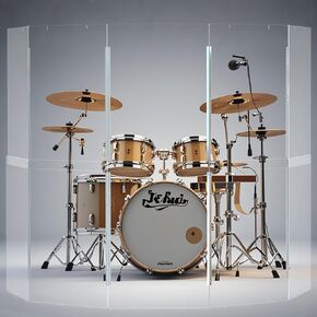 درع الطبل المحمول | 5 لوحات 2 قدم × 5 قدم | مفصلات من الفولاذ المقاوم للصدأ كاملة الطول مثبتة في المصنع | حاجز صوت الطبل الأكريليك | قفص للاستخدام في الكنيسة والمنزل (5 لوحات) in Kuwait