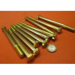 مسامير فولاذية صفراء من الزنك من الدرجة 8 RH PT 7/16 بوصة - 14 × 5.50 طول 10 قطع in Kuwait