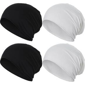 4 قطع من قبعات النوم الناعمة القطنية المترهلة من JarseHera، أغطية رأس كيميائية، قبعات جمجمة in Kuwait