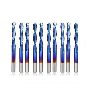 10 قطعة الكرة الأنف نهاية قاطعة الطاحونة CNC بت التوجيه 3.175 مللي متر عرقوب كربيد قاطعة المطحنة النجارة القاطع النقش بت دوامة طحن أداة in Kuwait