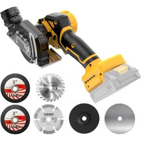 أداة قطع لاسلكية متوافقة مع بطارية DeWalt 20V MAX (بدون بطارية) منشار دائري صغير بدون فرش مع شفرات، 19000 دورة في الدقيقة، غطاء غبار قابل للإزالة للمعادن/الخشب/البلاط/البلاستيك in Kuwait
