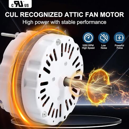 Criditpid White 5" Dia Attic Fan Motor Replacement for Broan 97009317 99080267 F0516b2516 Attic Ventilators Motor. in Saudi Arabia