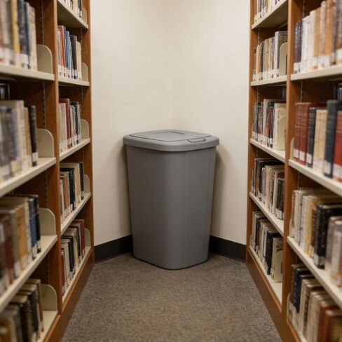 سلة مهملات سعة 13.3 جالون، سلة مهملات مطبخ بلاستيكية ذات سطح لمس، رمادي in Kuwait