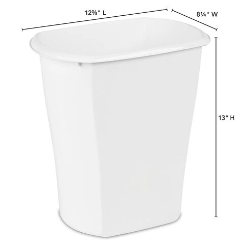 (2 Pack) Bathroom Trash Can, 3 Gallon Small Plastic Garbage Bucket Bin with No Lid, White in Kuwait
