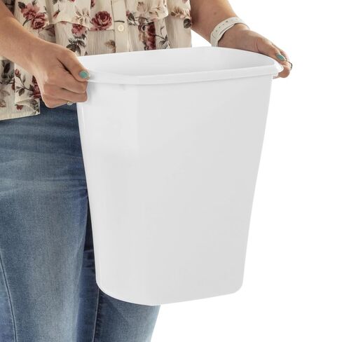 (2 Pack) Bathroom Trash Can, 3 Gallon Small Plastic Garbage Bucket Bin with No Lid, White in Kuwait