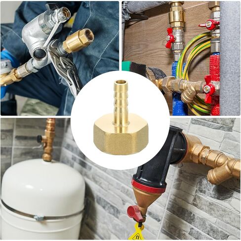 uxcell 3 Pcs Brass Hose Barb Fitting, 5/16" Barb x G 3/4 Female Brass Barb Pipe Fitting Adapter with Tape for Connect Pipes Mechanical Devices Plumbing Equipment in Saudi Arabia