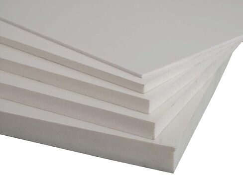 PVC Foam Board Sheet - 24" x 24" - White - 6mm Thickness - Used in Signboard/Display, Digital & Screen Printing, Crafts, Modeling, Photo Mounting, & Theatrical Props - Lightweight & Flame-Resistant in Saudi Arabia