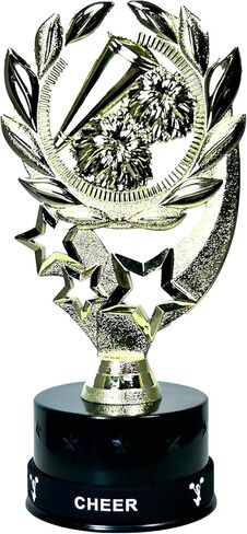 Express Medals 10 Pack of 7 Inch Tall Cheerleading Trophy Awards Includes Silicone Cheer Wrist Band Awards 10 pk 4103 Girls Cheerleader Trophies Award Prize Gift Favor in Saudi Arabia