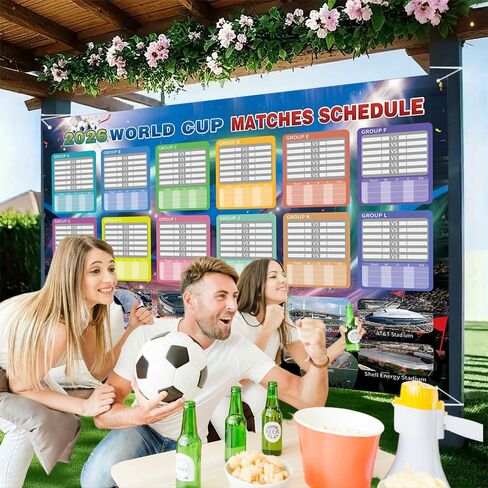 ملصق جدول كبير للغاية لكأس العالم لكرة القدم 2026 مقاس 39.4 × 25.7، قطعتان من البضائع مع 454 ملصق علم وملصق بطل متوقع، مخطط جداري للبطولة لهدايا مشجعي كرة القدم وديكورات الحفلات in Saudi Arabia