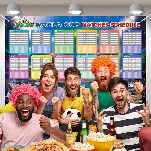 ملصق جدول كبير للغاية لكأس العالم لكرة القدم 2026 مقاس 39.4 × 25.7، قطعتان من البضائع مع 454 ملصق علم وملصق بطل متوقع، مخطط جداري للبطولة لهدايا مشجعي كرة القدم وديكورات الحفلات in Saudi Arabia