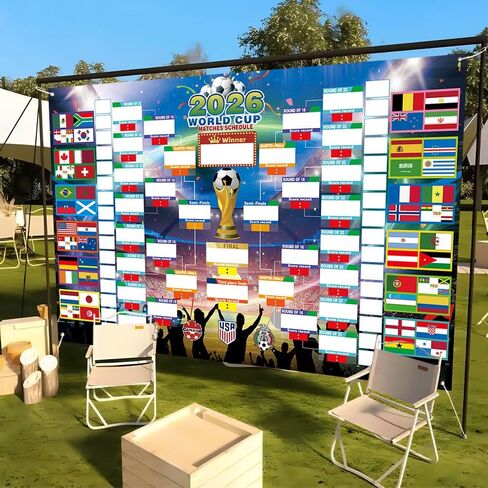 ملصق جدول كبير للغاية لكأس العالم لكرة القدم 2026 مقاس 39.4 × 25.7، قطعتان من البضائع مع 454 ملصق علم وملصق بطل متوقع، مخطط جداري للبطولة لهدايا مشجعي كرة القدم وديكورات الحفلات in Saudi Arabia