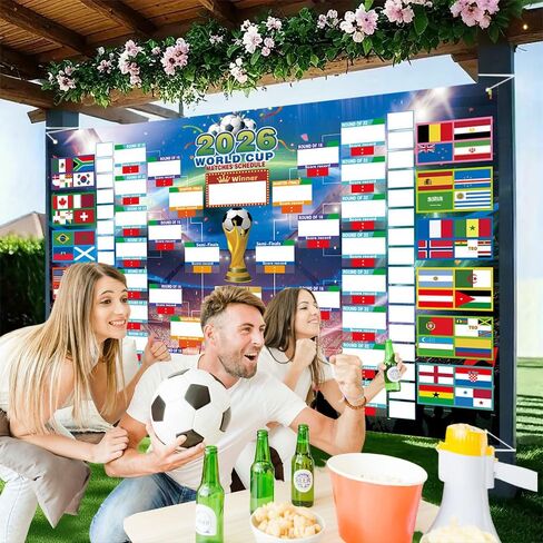ملصق جدول كبير للغاية لكأس العالم لكرة القدم 2026 مقاس 39.4 × 25.7، قطعتان من البضائع مع 454 ملصق علم وملصق بطل متوقع، مخطط جداري للبطولة لهدايا مشجعي كرة القدم وديكورات الحفلات in Saudi Arabia