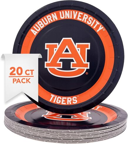 Desert Cactus Auburn University Paper Plates AU Tigers 20 Count 9 inch Round Plates for Tailgates, Parties, Graduation and Events (Design A) in Saudi Arabia