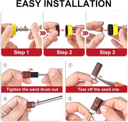 304PCS 1 Inch Wet Dry Sanding Discs, Drums & Polishing Accessories for Dremel Tool, Rotary Tool Sanding Kit, Hook and Loop Sandpaper 60-3000 Grit for Resin, 3D Print, Wood, Jewelry, Metal in Kuwait