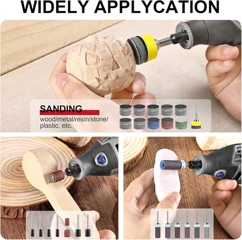 304PCS 1 Inch Wet Dry Sanding Discs, Drums & Polishing Accessories for Dremel Tool, Rotary Tool Sanding Kit, Hook and Loop Sandpaper 60-3000 Grit for Resin, 3D Print, Wood, Jewelry, Metal in Kuwait