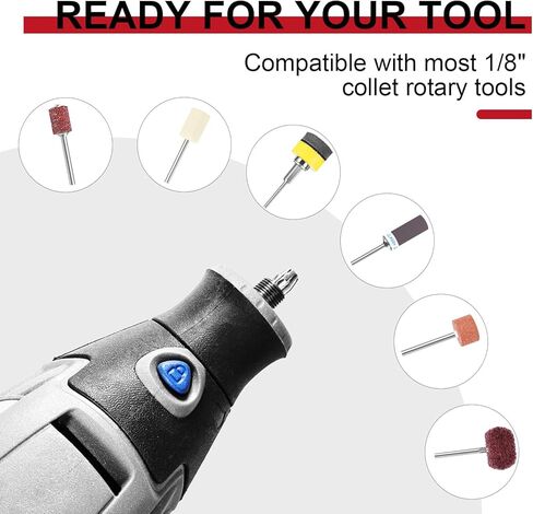 304PCS 1 Inch Wet Dry Sanding Discs, Drums & Polishing Accessories for Dremel Tool, Rotary Tool Sanding Kit, Hook and Loop Sandpaper 60-3000 Grit for Resin, 3D Print, Wood, Jewelry, Metal in Kuwait