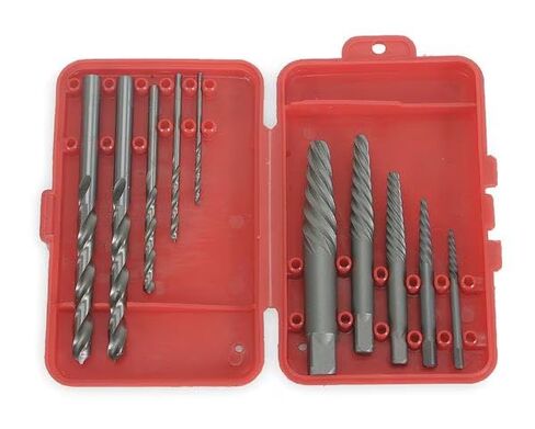 Screw Extractor Set, Spiral Flute, For 3/32 to 5/8 in Bolt Size, Carbon Steel, 10-Piece, 2RUR2-A in Saudi Arabia