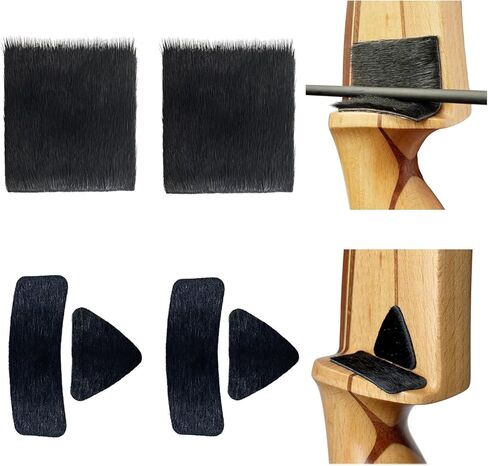 4Pcs Archery Hair Arrow Rest Fur Adhesive Shelf Arrow Rest Stick on Leather Bow Rest and String Silencers for Longbow Recurve Bow Outdoor Hunting Shooting Practice in Kuwait