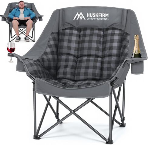 Oversized Heated Camping Chair Fully Thick Padded Camping Chair for Adults 3 Levels Adjustable Portable Heated Camp Chair for Outdoor Use (Battery Not Included) in Kuwait