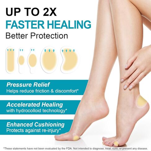 ضمادات هلامية للأقدام 30 قطعة متعددة الأحجام - تقلل من الاحتكاك والاحتكاك، مقاومة للماء والعرق، مغلفة بشكل فردي لاستخدام مريح وصحي أثناء التنقل in Kuwait