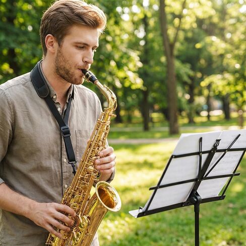 Adjustable Saxophone Neck Strap, Alto Sax Neck Strap with Soft Pads Swivel Hook for Robust Soprano, Tenor Perfect Saxophone Accessories Gift in Saudi Arabia