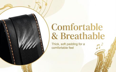 Adjustable Saxophone Neck Strap, Alto Sax Neck Strap with Soft Pads Swivel Hook for Robust Soprano, Tenor Perfect Saxophone Accessories Gift in Saudi Arabia