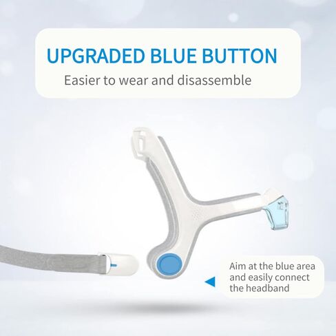 قناع CPAP، أقنعة الأنف CPAP لـ Airfit N20، قناع الأنف CPAP مع غطاء للرأس، إطار، أنبوب ووسادة لـ N20، قناع توقف التنفس أثناء النوم قابل لإعادة الاستخدام، مقاس M in Kuwait