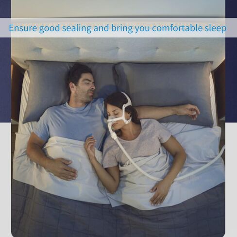 قناع CPAP، أقنعة الأنف CPAP لـ Airfit N20، قناع الأنف CPAP مع غطاء للرأس، إطار، أنبوب ووسادة لـ N20، قناع توقف التنفس أثناء النوم قابل لإعادة الاستخدام، مقاس M in Kuwait