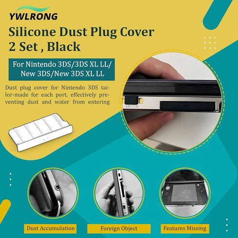 2 Set Silicone Dust Plug Cover for Nintendo 3DS/3DS XL LL/New 3DS/New 3DS XL LL Dust Proof Cover Earphone Charger Jack Stopper Replacement Accessories in Saudi Arabia