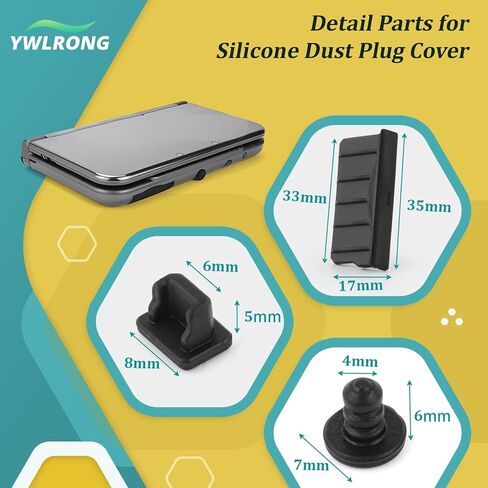 2 Set Silicone Dust Plug Cover for Nintendo 3DS/3DS XL LL/New 3DS/New 3DS XL LL Dust Proof Cover Earphone Charger Jack Stopper Replacement Accessories in Saudi Arabia