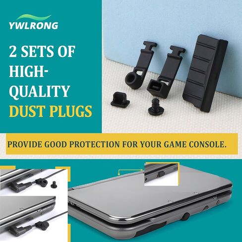 2 Set Silicone Dust Plug Cover for Nintendo 3DS/3DS XL LL/New 3DS/New 3DS XL LL Dust Proof Cover Earphone Charger Jack Stopper Replacement Accessories in Saudi Arabia